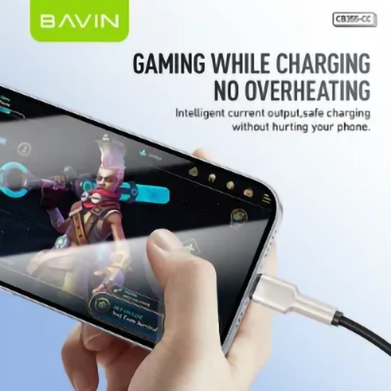 تصویر  کابل Type-C به Type-C باوین Bavin CB355 طول 1 متر توان 60 وات