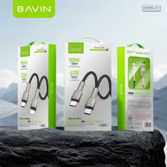 تصویر  کابل Type-C به Type-C باوین Bavin CB355 طول 1 متر توان 60 وات
