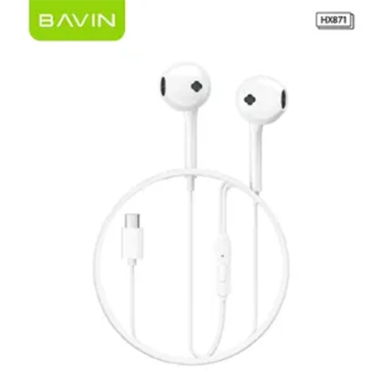 تصویر  هندزفری تایپ سی سیمی باوین Bavin HX878