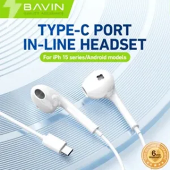 تصویر  هندزفری تایپ سی سیمی باوین Bavin HX878