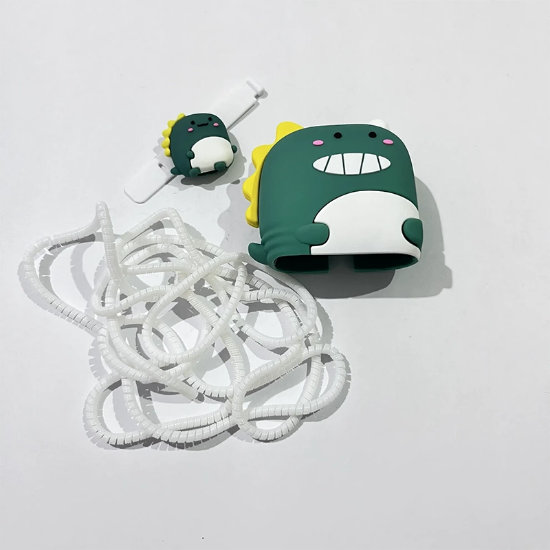 تصویر  محافظ شارژ و کابل 25 وات سلیکونی طرح دایناسور برای گوشی سامسونگ