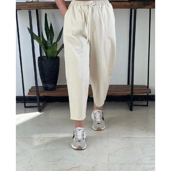 تصویر  شلوار اسلش مام استایل خط اتو – جنس کتان بنگال پاکستانی