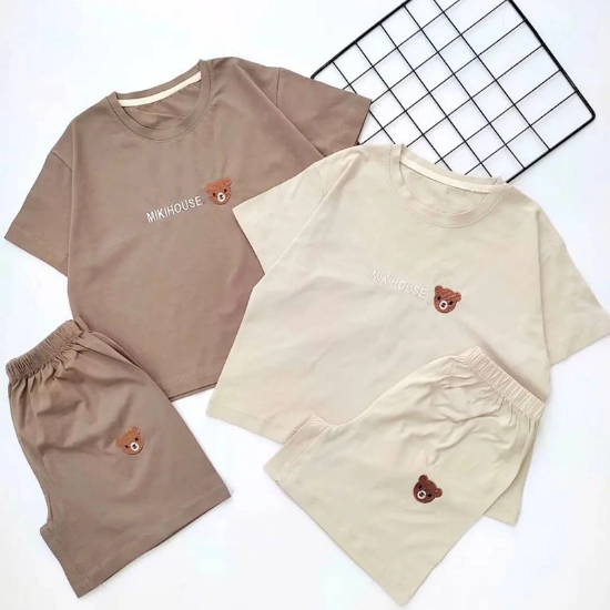 تصویر  ست کراپ و شورتک خرسی – پارچه نخ پنبه