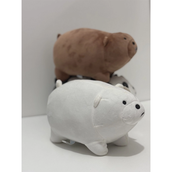 تصویر  بسته ۳ عددی عروسک خرس کله‌فندقی نانو پولیشی ۲۵ سانتی‌متری