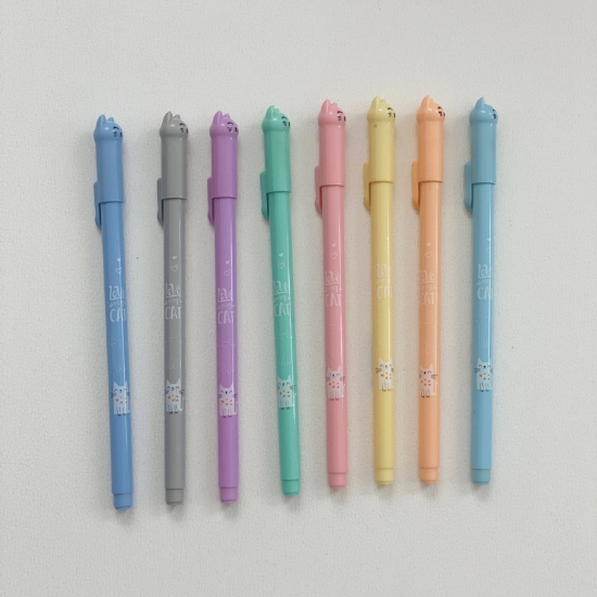 تصویر  خودکار پاستلی طرح گربه بسته 8 عددی