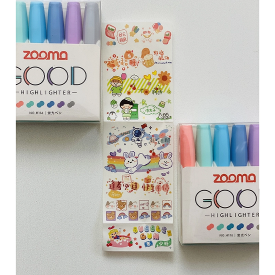 تصویر  هایلایتر پاستلی برند زوما مدل Good 6 عددی طرح 2
