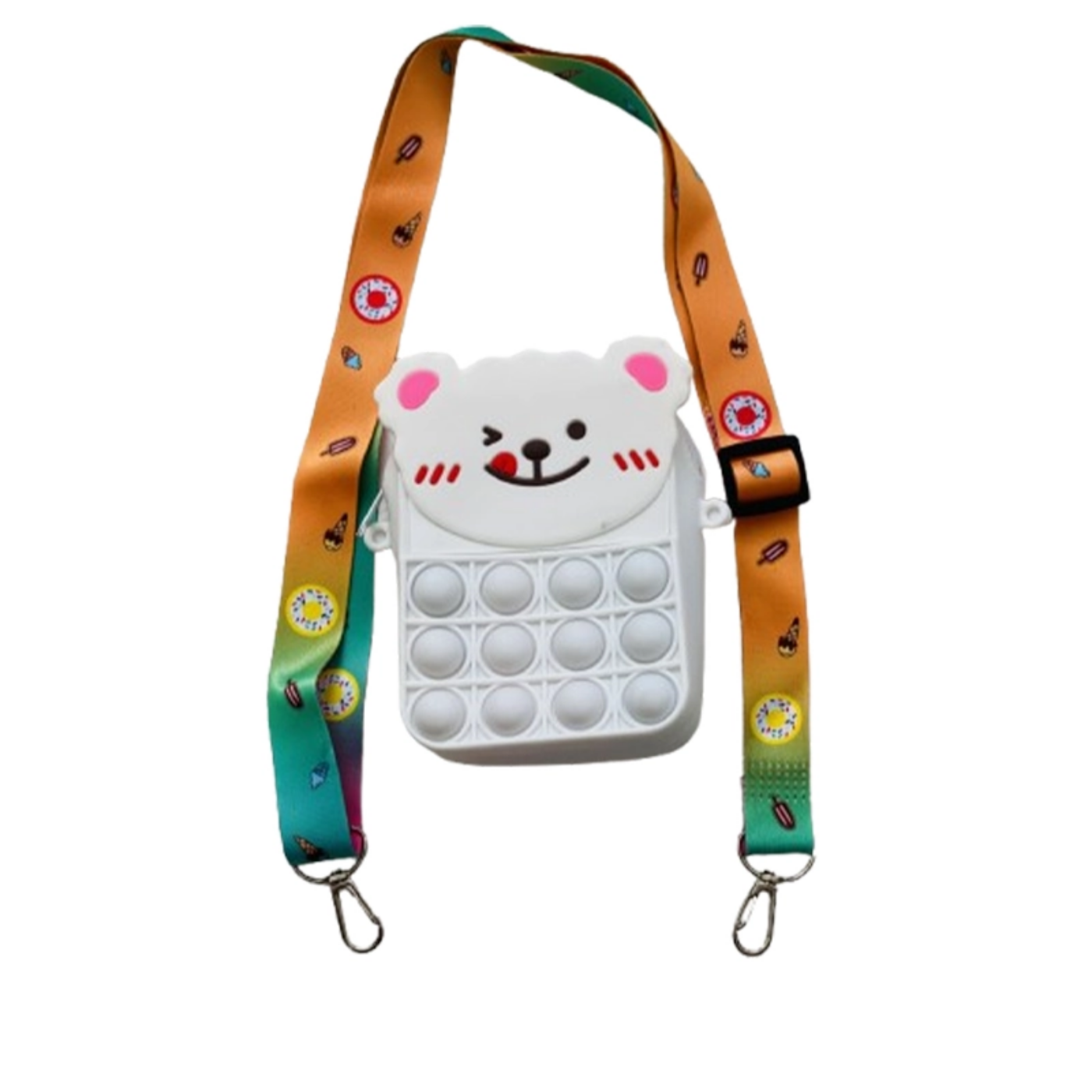 تصویر  کیف پاپیت سیلیکونی طرح خرس سفید