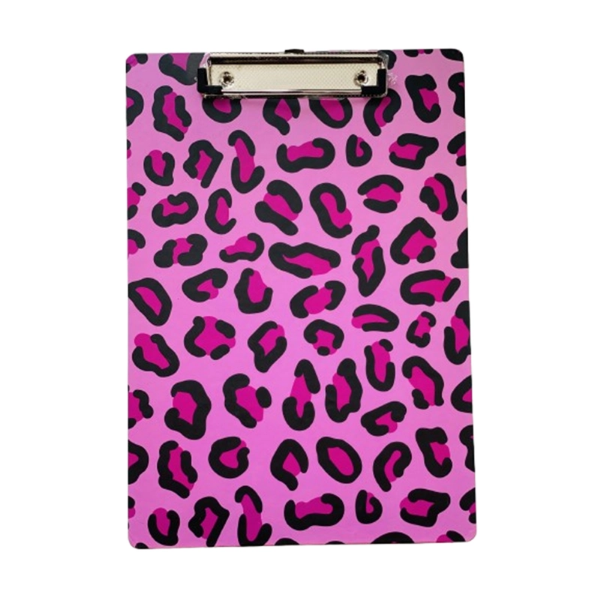 تصویر  تخته شاسی A4 برند سویل طرح پلنگی صورتی