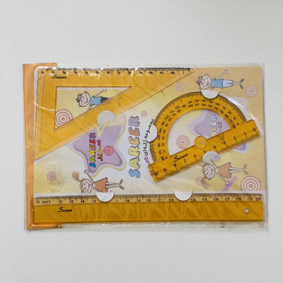 تصویر  ست خط‌ کش، نقاله، گونیا برند صریر