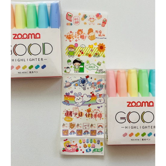 تصویر  هایلایتر پاستلی برند زوما مدل Good 6 عددی طرح 1