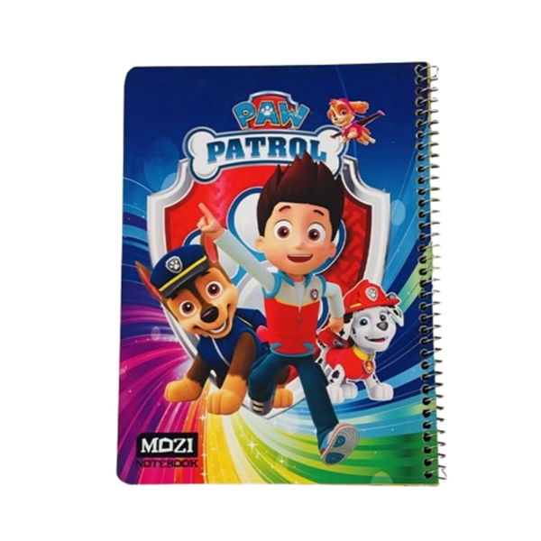 تصویر  دفتر مشق سیمی موزی ۵۰ برگ حاشیه‌دار | طرح‌های متنوع صفحات