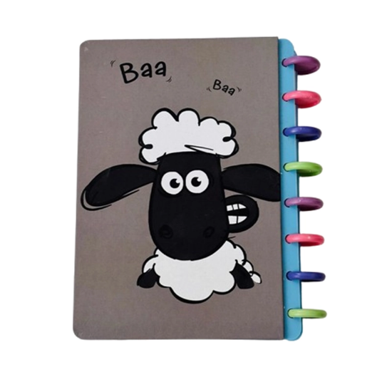 تصویر  دفتر دکمه‌ای ۱۰۰ برگ سویل | برگه جداشونده و قابل تعویض طرح بره ناقلا