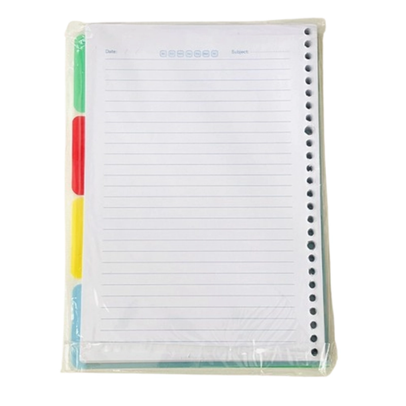 تصویر  برگه کلاسور ۱۰۰ برگ سفید ۲۶ حلقه‌ای | مناسب انواع کلاسور و دفتر دکمه‌ای