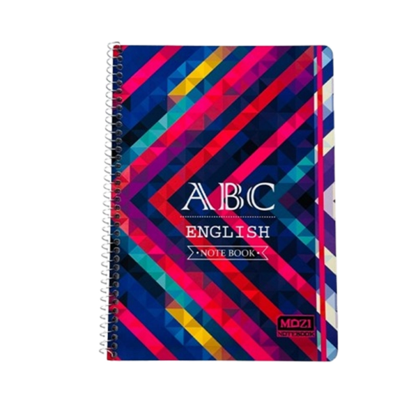 تصویر  دفتر زبان ۴ خط ۵۰ برگ برند موزی | مناسب یادگیری و تمرین نوشتار انگلیسی