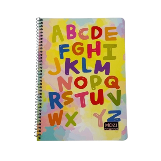 تصویر  دفتر زبان ۴ خط ۵۰ برگ برند موزی | مناسب یادگیری و تمرین نوشتار انگلیسی