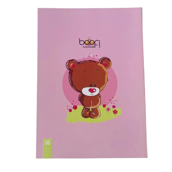 تصویر  دفتر مشق 50 برگ ته چسب برند بوفی