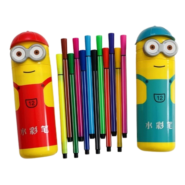 تصویر  ماژیک رنگ آمیزی 12 رنگ طرح مینیون