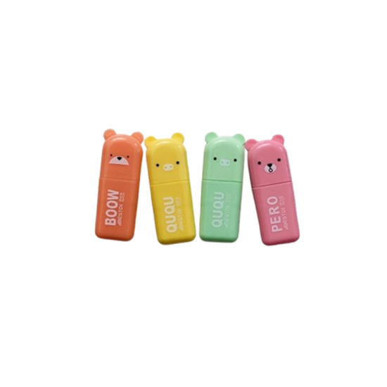 تصویر  هایلایتر 4 رنگ برند QUQU طرح خرس