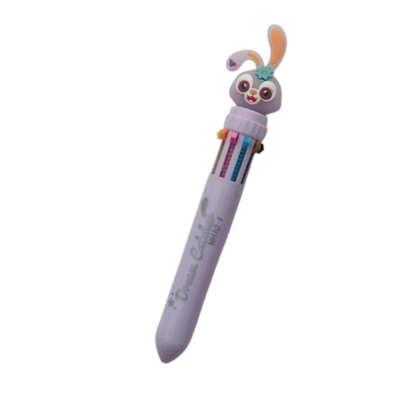 تصویر  خودکار 10 رنگ طرح خرگوش بنفش