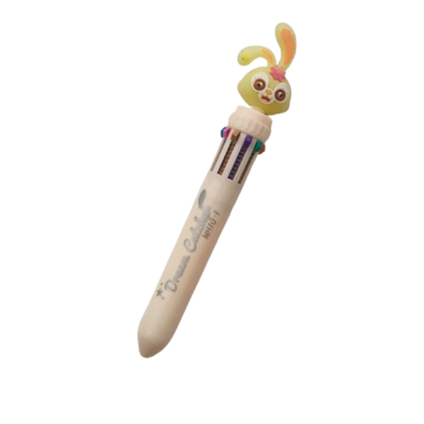 تصویر  خودکار 10 رنگ طرح خرگوش زرد