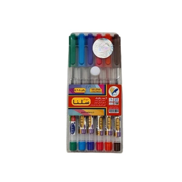 تصویر  خودکار رنگی سلنا بسته 6 عددی