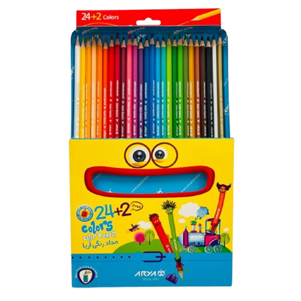 تصویر  مداد رنگی 24+2 آریا
