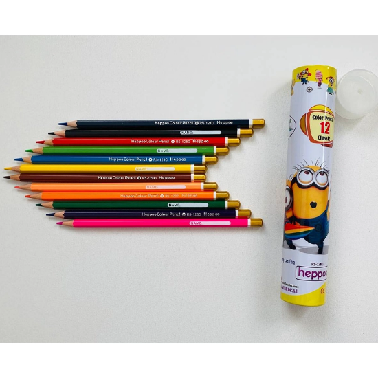 تصویر  مداد رنگی 12 تایی لوله ای هیپو