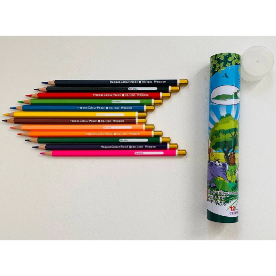 تصویر  مداد رنگی 12 تایی لوله ای هیپو