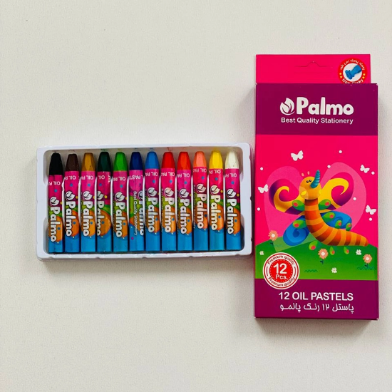 تصویر  پاستل (مداد شمعی) 12 تایی پالمو