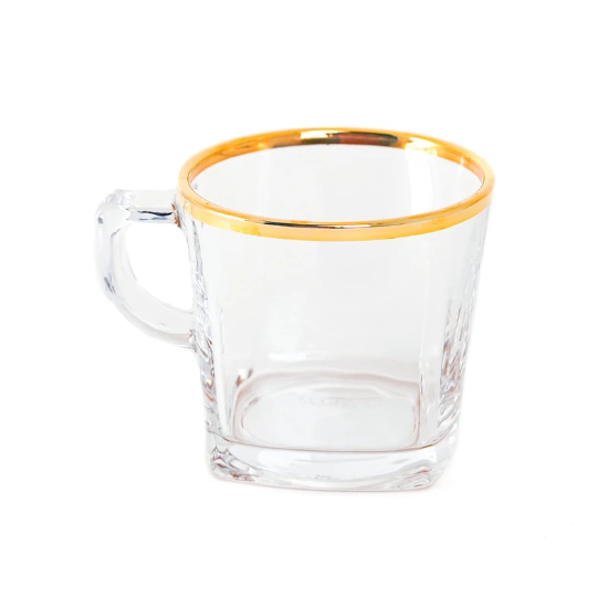 تصویر  نیم لیوان لب طلا مدل کار