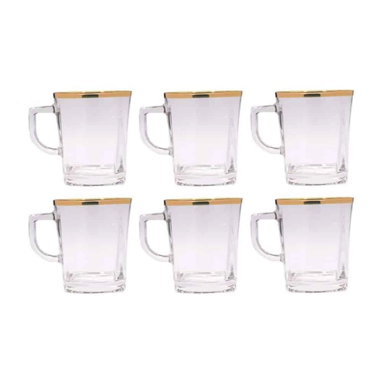 تصویر  لیوان بلینک مکس مدل کار لب طلایی بسته 6 عددی