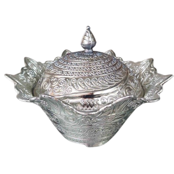 تصویر  قندان فلزی نقره ای کربلا سایز بزرگ