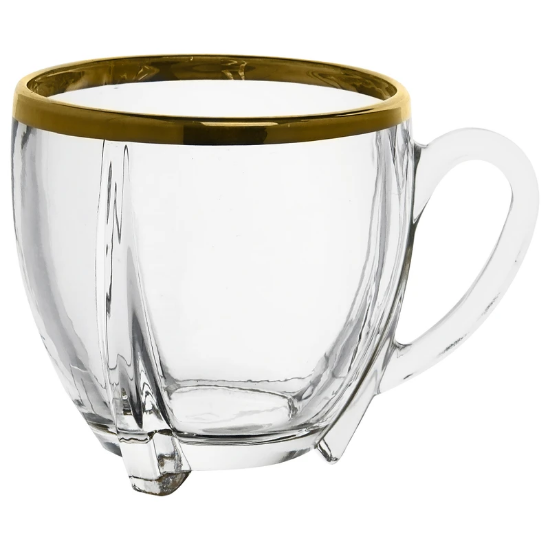 تصویر  فنجان لب طلا مدل سلتیک بسته 6 عددی