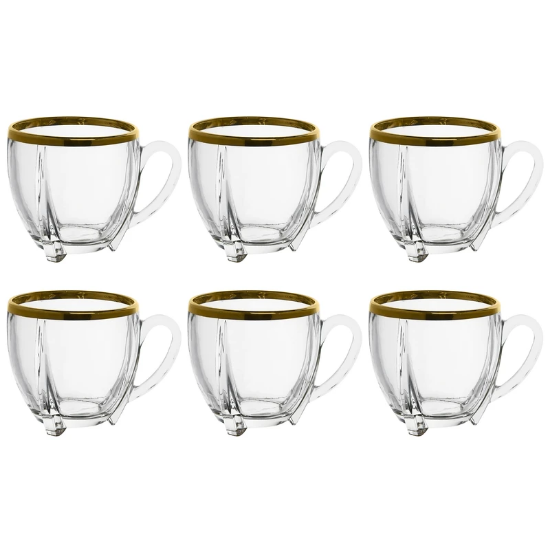 تصویر  فنجان لب طلا مدل سلتیک بسته 6 عددی