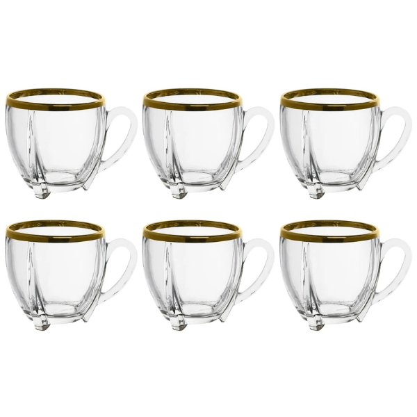 تصویر  فنجان لب طلا مدل سلتیک بسته 6 عددی