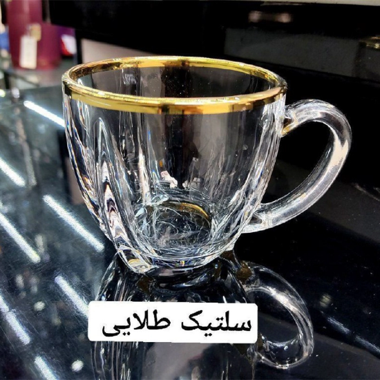 تصویر  فنجان لب طلا مدل سلتیک بسته 6 عددی