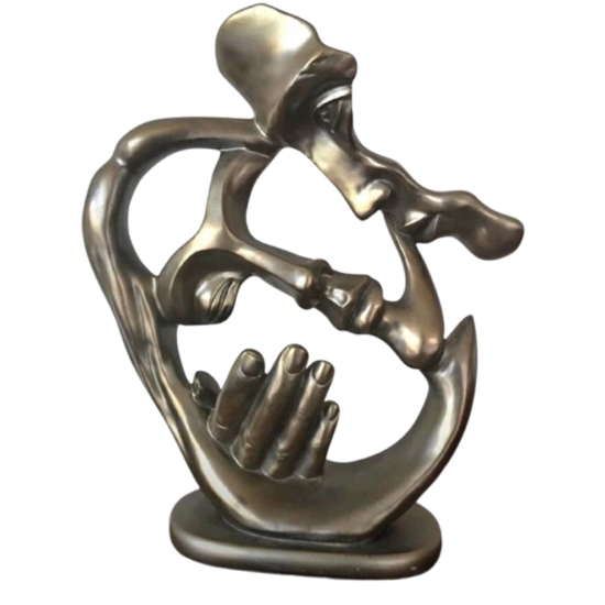 تصویر  مجسمه رخ دست در دو رنگ مختلف