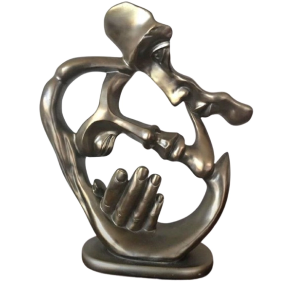 تصویر  مجسمه رخ دست در دو رنگ مختلف