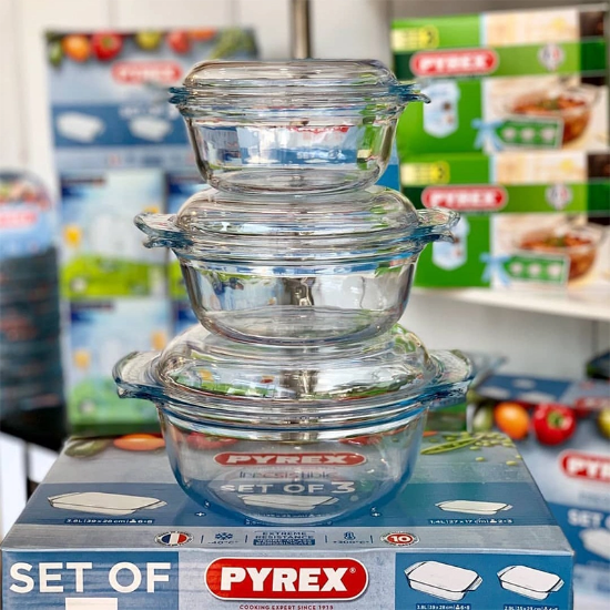 تصویر  سه قابلمه پیرکس فرانسه