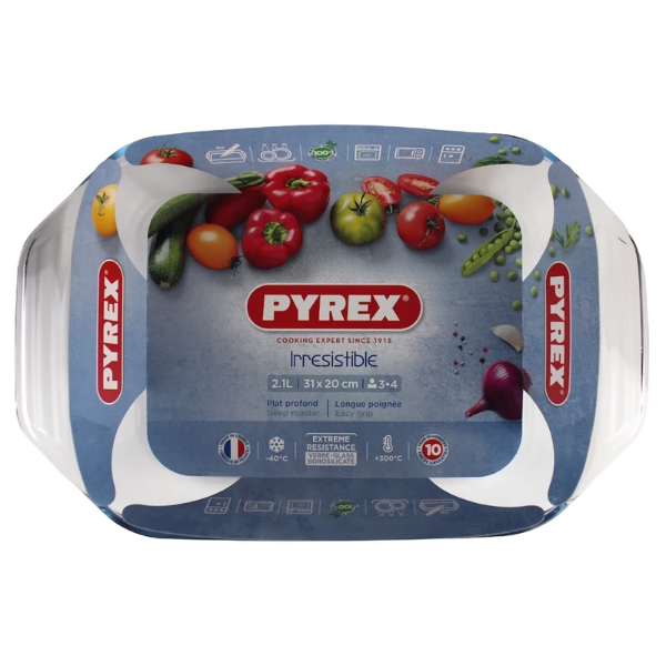 تصویر  تابه پیرکس مدل مستطیل فرانسه 2.1 لیتری