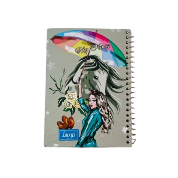 تصویر  دفترچه یادداشت جلد سخت فانتزی (فنر بغل)