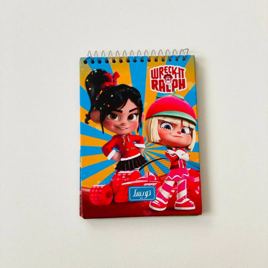 تصویر  دفترچه یادداشت جلد سخت فانتزی (فنر بالا) 11*16 سانتر متر