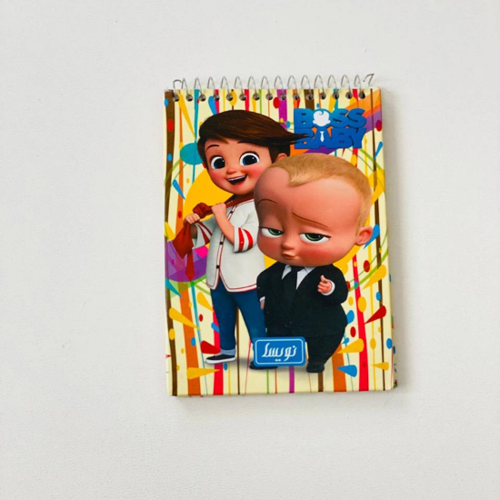 تصویر  دفترچه یادداشت جلد سخت فانتزی (فنر بالا) 11*16 سانتر متر