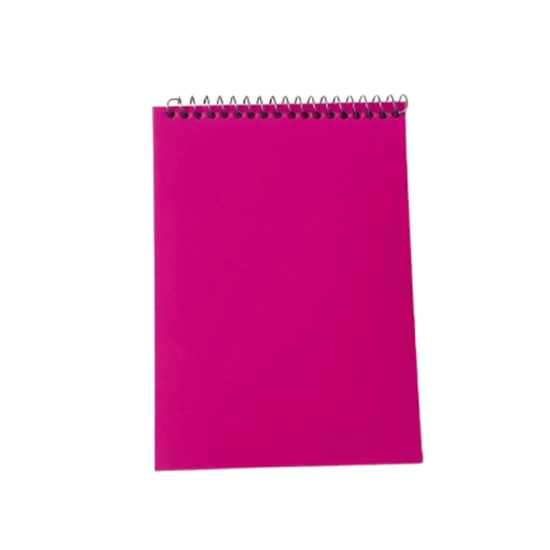 تصویر  دفترچه یادداشت جلد طلقی رنگی (فنر بالا) 11*16 سانتی متر