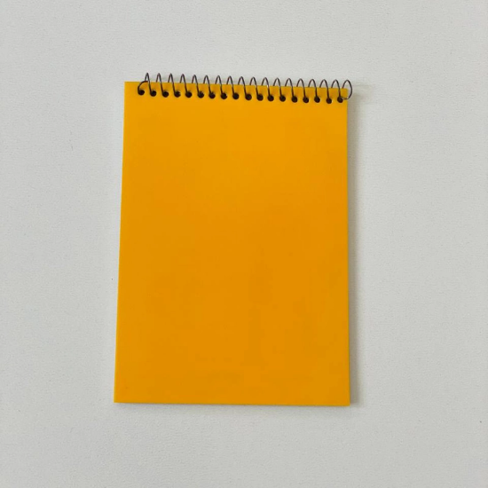 تصویر  دفترچه یادداشت جلد طلقی رنگی (فنر بالا) 11*16 سانتی متر