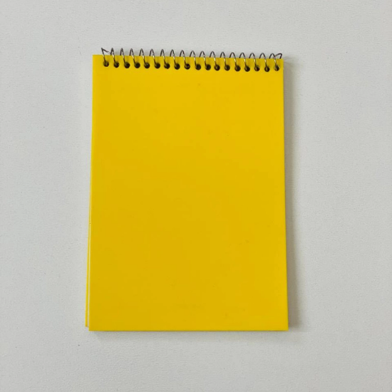 تصویر  دفترچه یادداشت جلد طلقی رنگی (فنر بالا) 11*16 سانتی متر