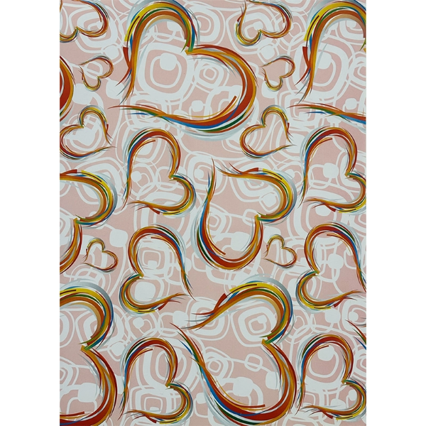 تصویر  کاغذ کادو فانتزی مدل قلبی