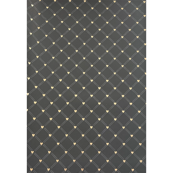 تصویر  کاغذ کادو طلاکوب قلبی مشکی(۵ برگ)