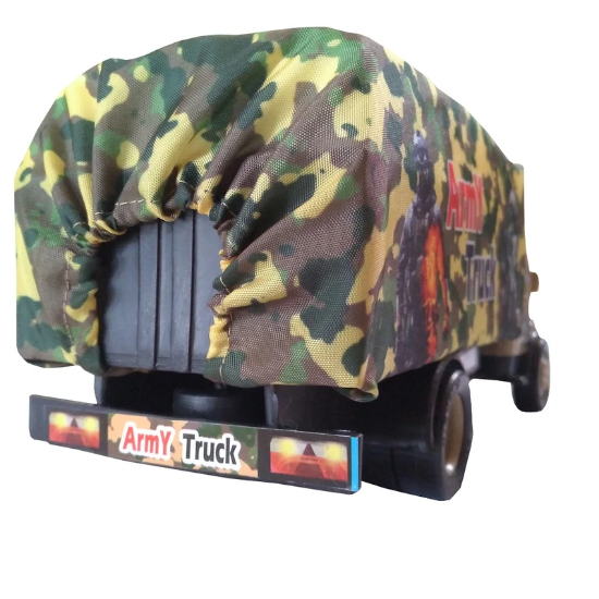 تصویر  ماشین بازی مدل کامیون جنگی چادرآبی