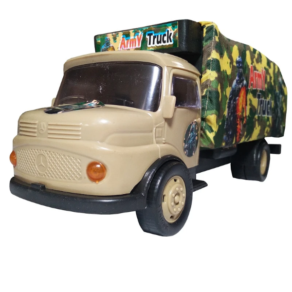 تصویر  ماشین بازی مدل کامیون جنگی چادرآبی